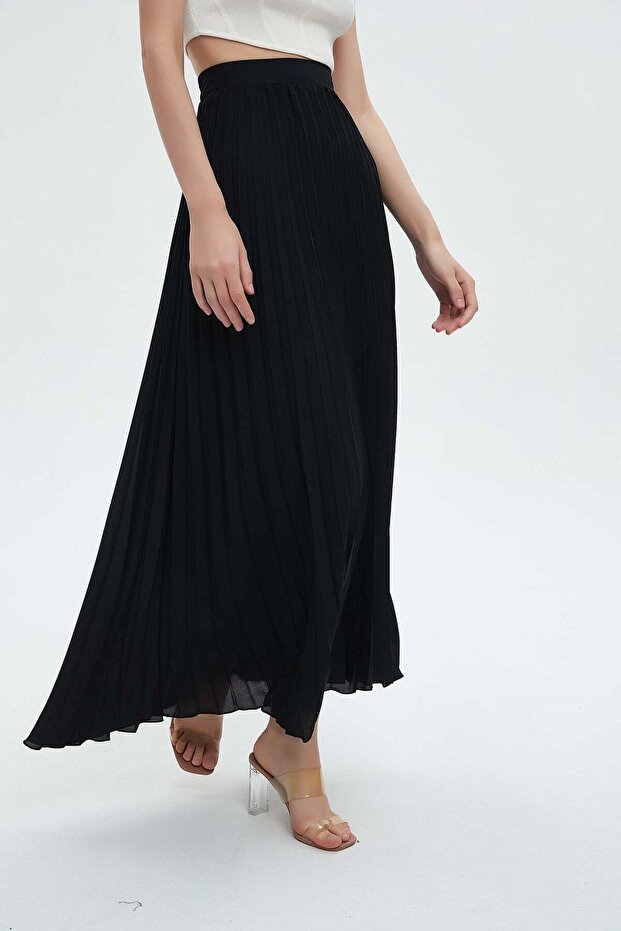 الصلبة تنورة ماكسي مطوي - 7