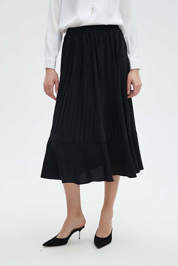 تنورة ميدي سادة مكشكشة - 3