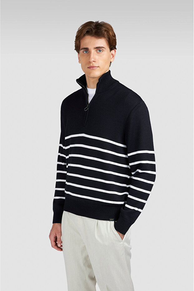 Men's Knitted Wool Zipped Sweater