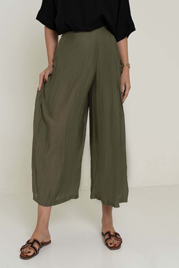 بنطلون واسع الساق 3/4 - 1