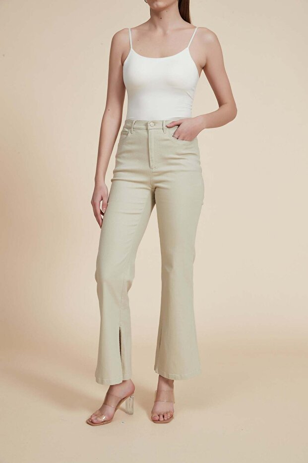 بنطال واسع الساق بطول الكاحل - 1