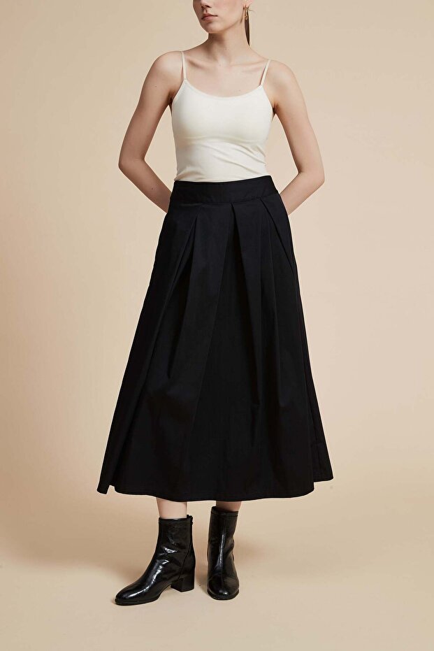 تنورة ميدي واسعة الساق - 4