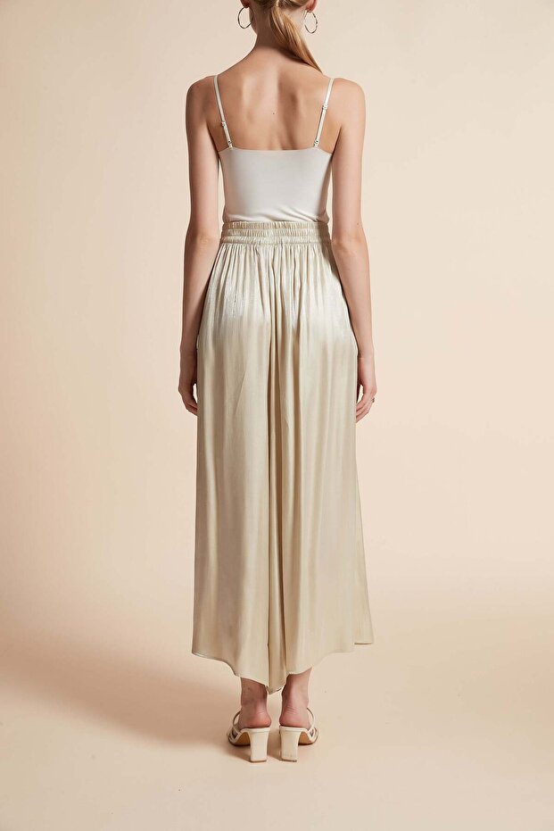 تنورة واسعة سادة مع جيوب - 5