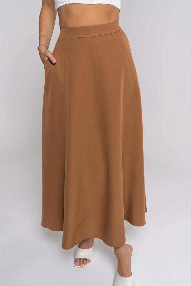 تنورة ماكسي سادة فضفاضة - 1