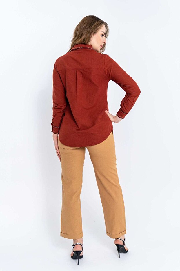 Wide-Leg Solid Pants - 4