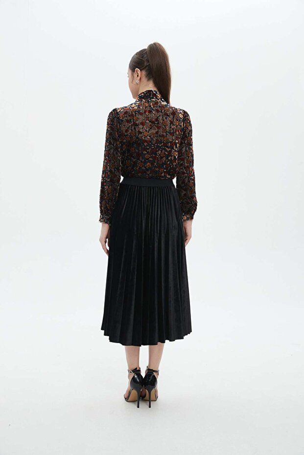 تنورة ميدي سادة مطوية - 3