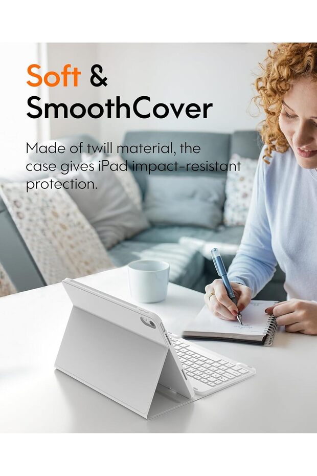for iPad Air 5th/4th Generation Case with Keyboard, Rechargeable Wireless Keyboard Case for - 6