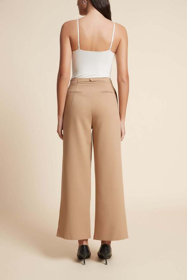 Solid Wide-Leg Pants - 6