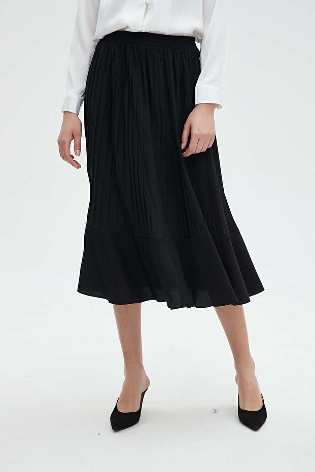 تنورة ميدي سادة مكشكشة - 2