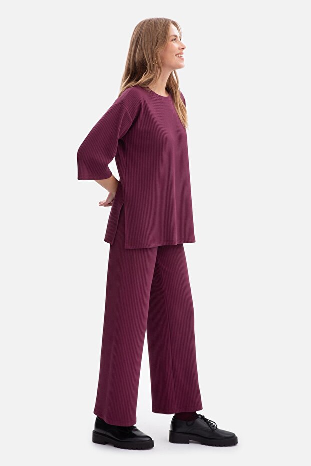 Oversized ribbed knit blouse - 3