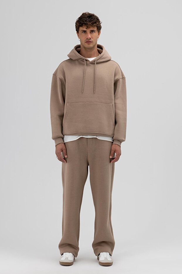 Basic Baggy Eşofman Alt Vizon - 8