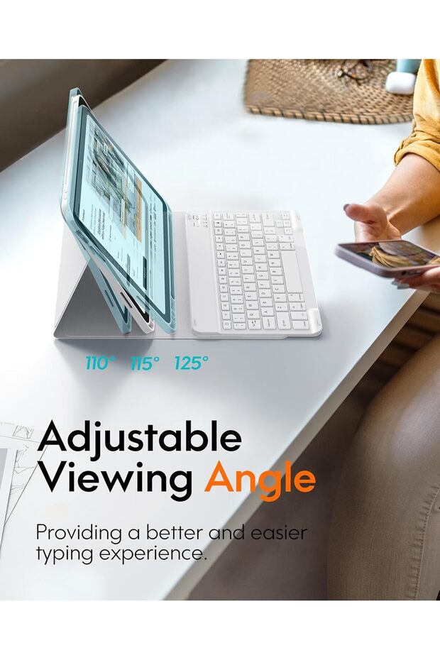 for iPad Air 5th/4th Generation Case with Keyboard, Rechargeable Wireless Keyboard Case for - 2