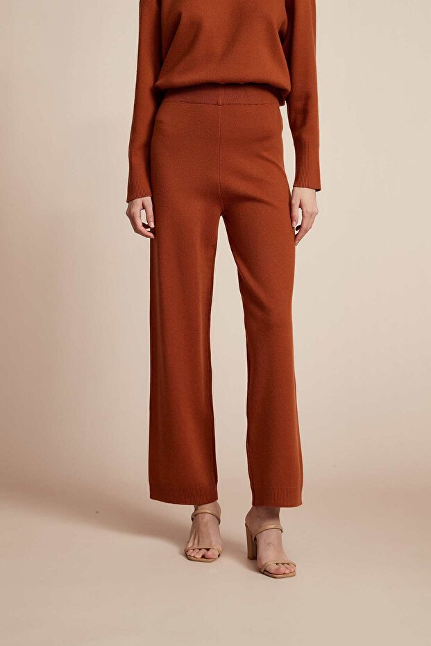 بنطلون سادة عالي الخصر - 1