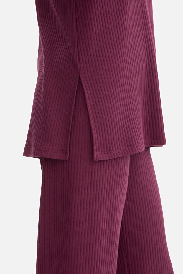 Oversized ribbed knit blouse - 5