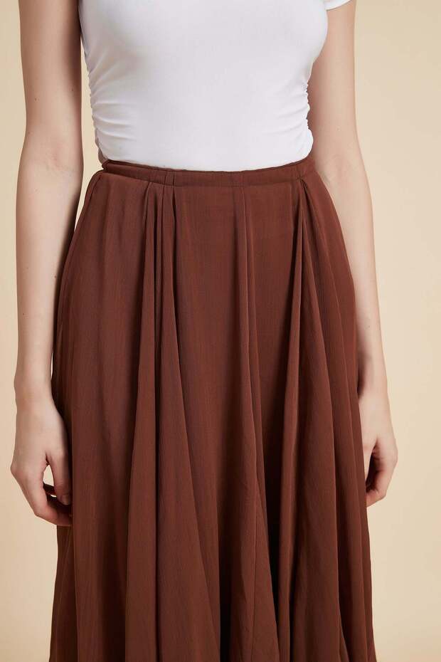 تنورة ميدي سادة مكشكشة - 4