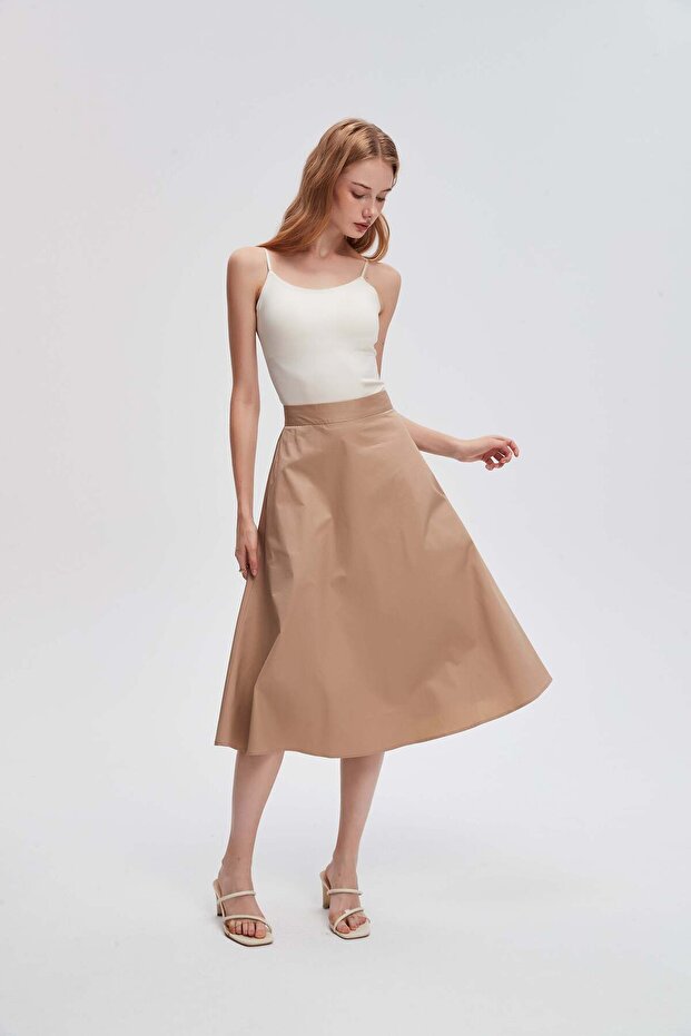 تنورة متوسطة الطول واسعة - 6