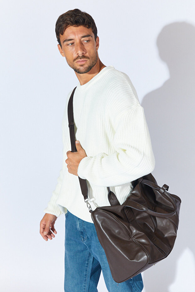 Bisiklet Yaka Oversize Basic Kazak - Ekru | MEW515256-01 - 8