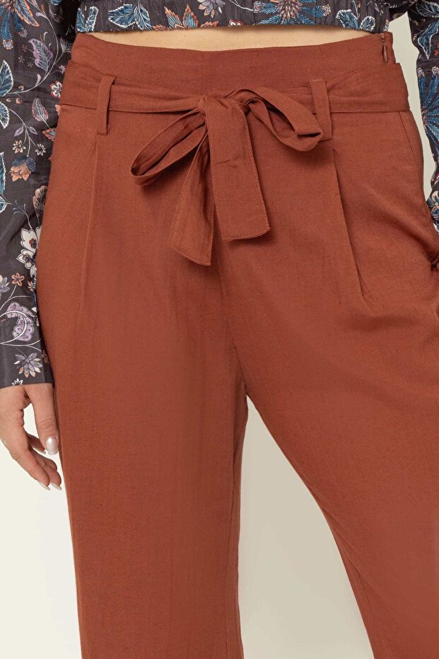 بنطلون سادة عالي الخصر - 2