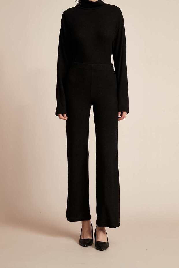 بنطلون سادة عالي الخصر - 1