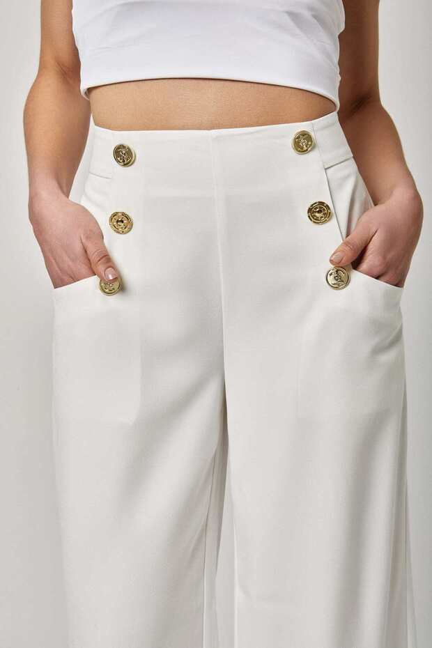 بنطلون واسع الساق سادة - 3