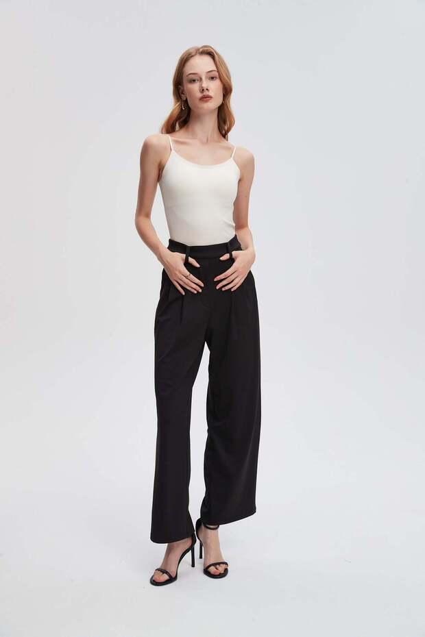 Pleated Long Pants - 3