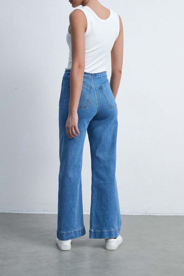 Solid Long Pants with Pockets - 5