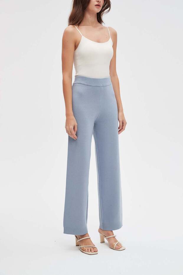 بنطلون واسع الساق سادة - 6