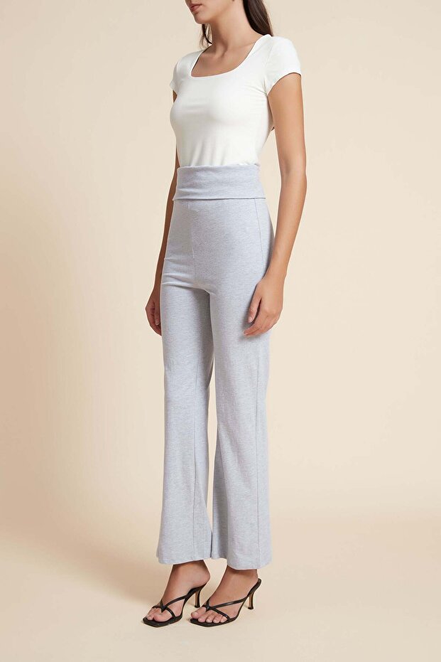 بنطلون سادة عالي الخصر - 3