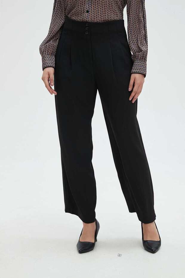 بنطلون واسع الساق سادة - 1