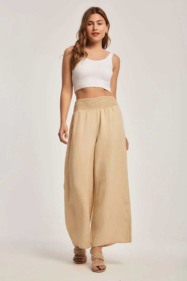 بنطلون واسع الساق سادة - 1