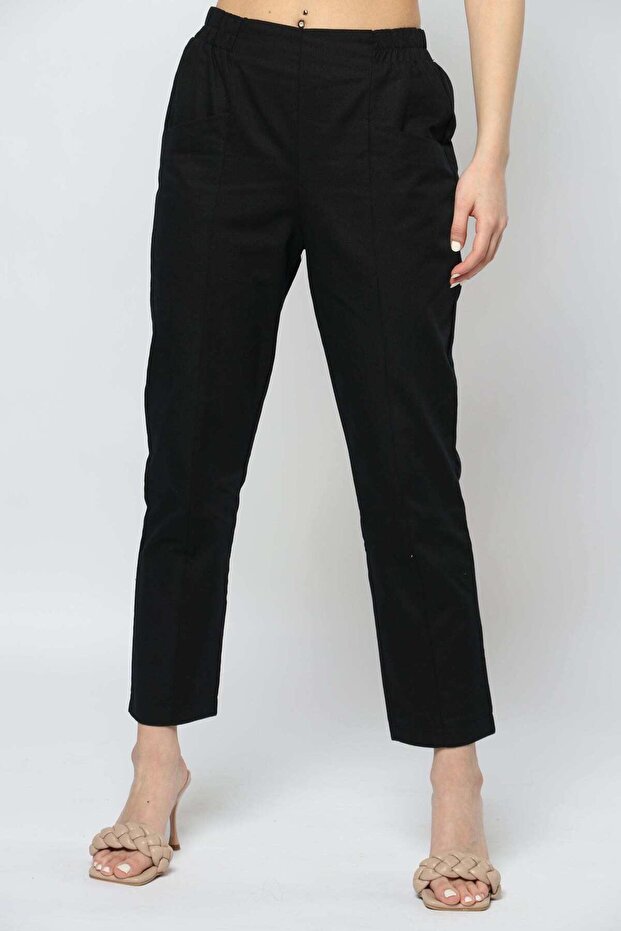 بنطال كلاسيكي سادة بجيوب جانبية - 1