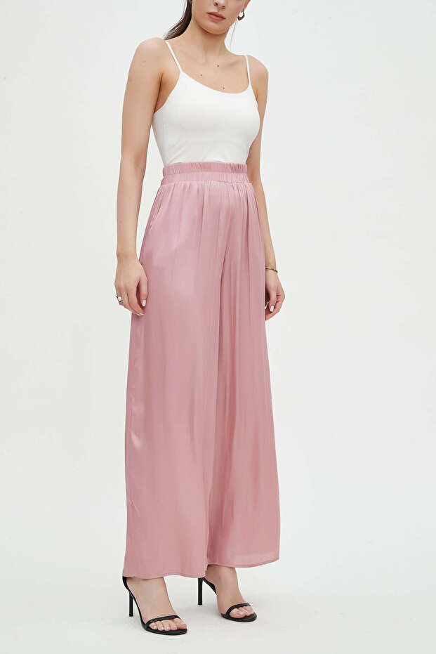 Solid Full Length Relaxed Fit Pants - 5