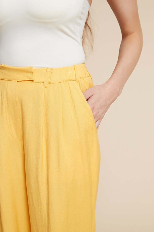 بنطلون واسع الساق سادة - 4