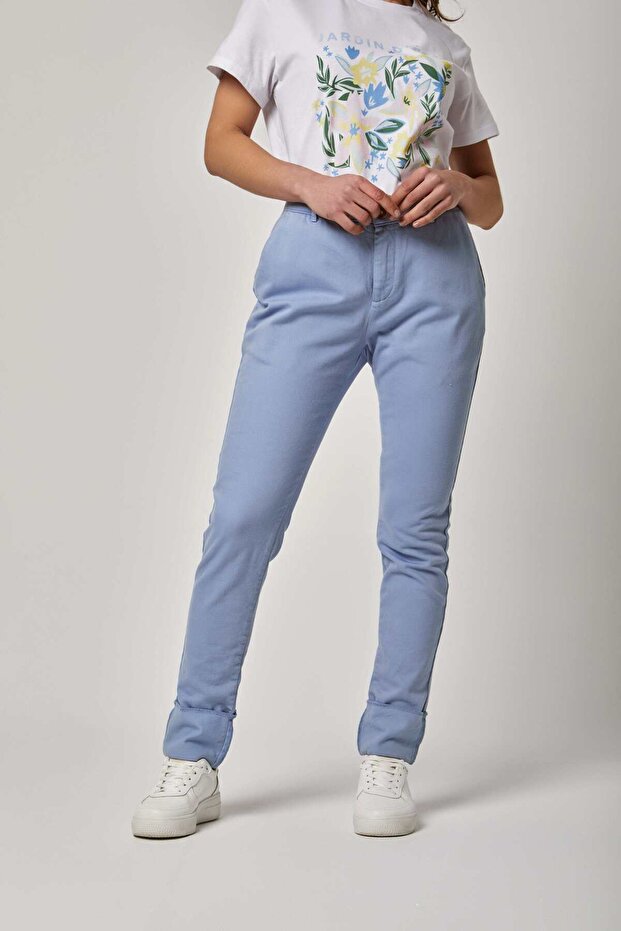 بنطلون سادة عالي الخصر - 1