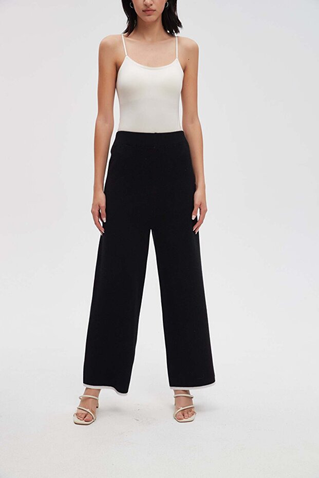 بنطلون واسع الساق سادة - 1