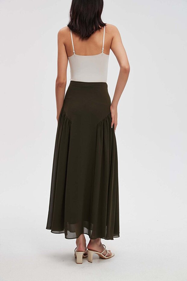 تنورة ماكسي سادة مكشكشة - 5