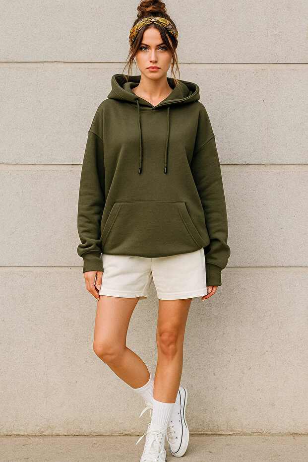 Hooded Pocket 3 Thread High Quality Unisex Women Men Sweatshirt