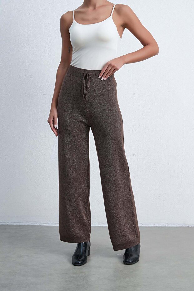 Solid High-Waist Pants - 1