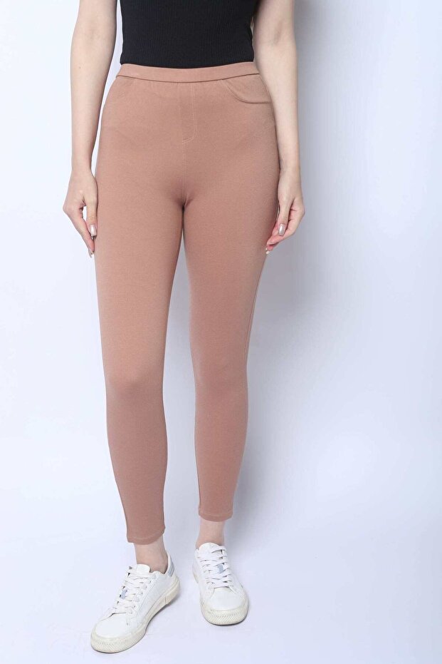 Solid Gathered Leggings - 3