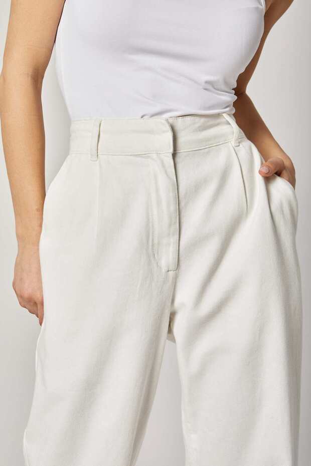 بنطلون واسع الساق سادة - 1
