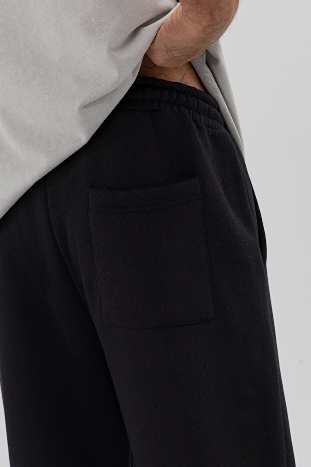 Basic Paça Lastikli Eşofman Alt Siyah - 5