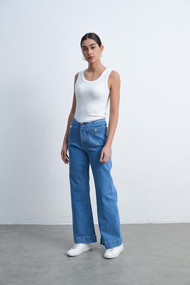 Solid Long Pants with Pockets - 2