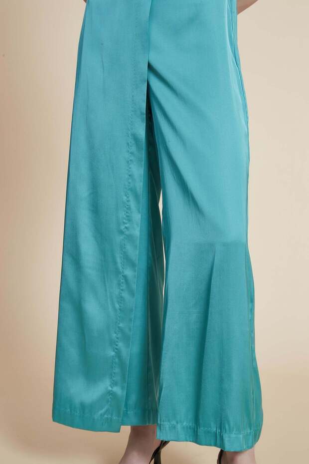 بنطلون واسع الساق سادة - 4