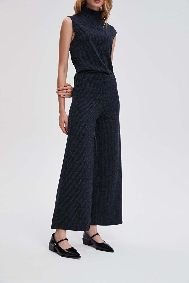 بنطلون واسع الساق مضلع - 6