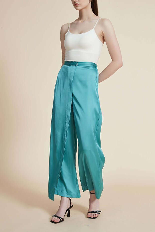 بنطلون واسع الساق سادة - 1