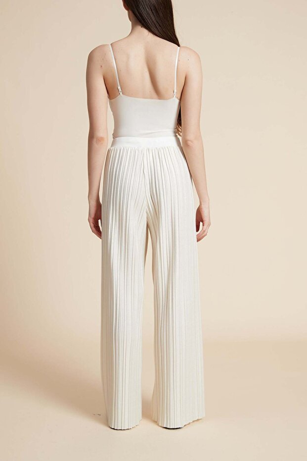 Solid Ribbed Drawstring Pants - 5