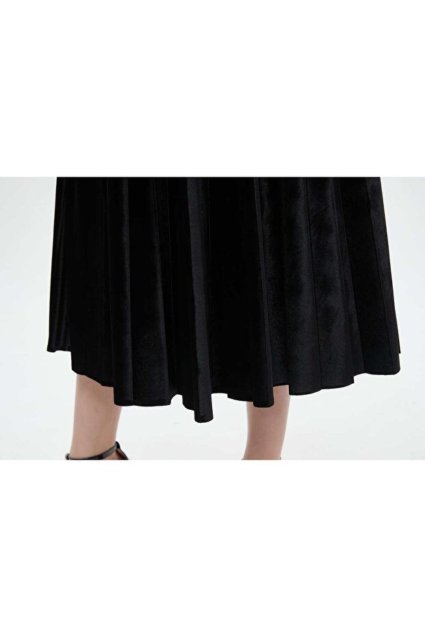 تنورة ميدي سادة مطوية - 6