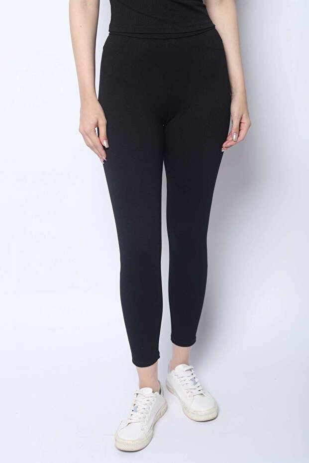 Solid Gathered Leggings - 1