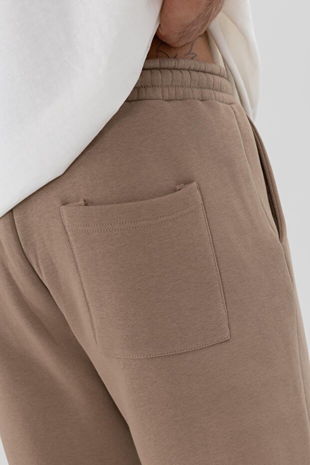 Basic Paça Lastikli Eşofman Alt Vizon - 4