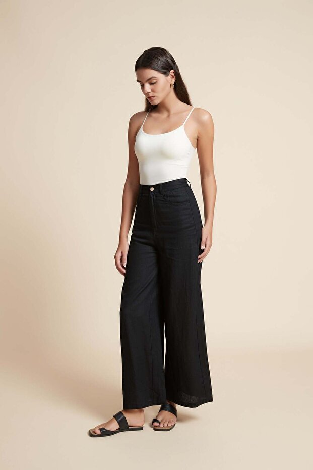 Solid Regular-Length Pants - 5